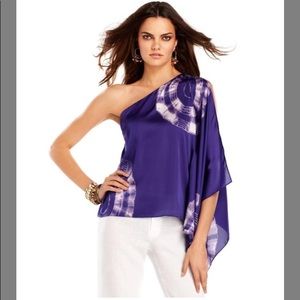 NWT INC Rio Corona One-Shoulder Scarf Shirt